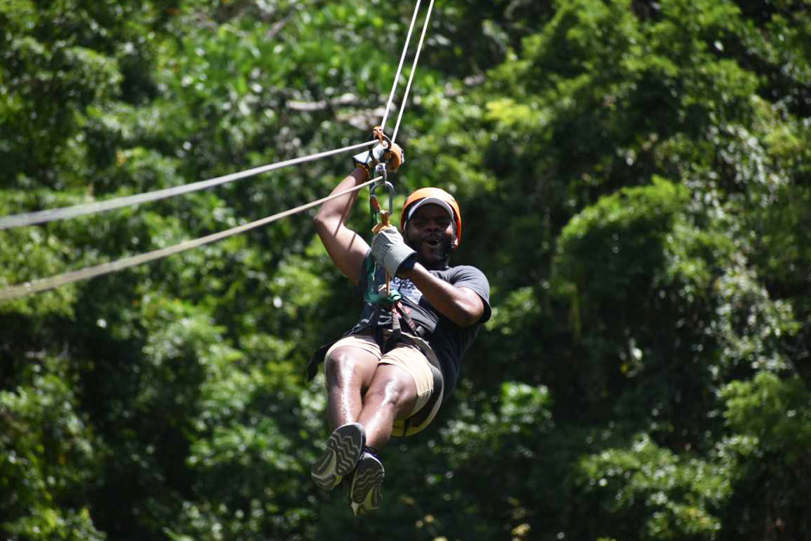Zip-lining in the Caribbean