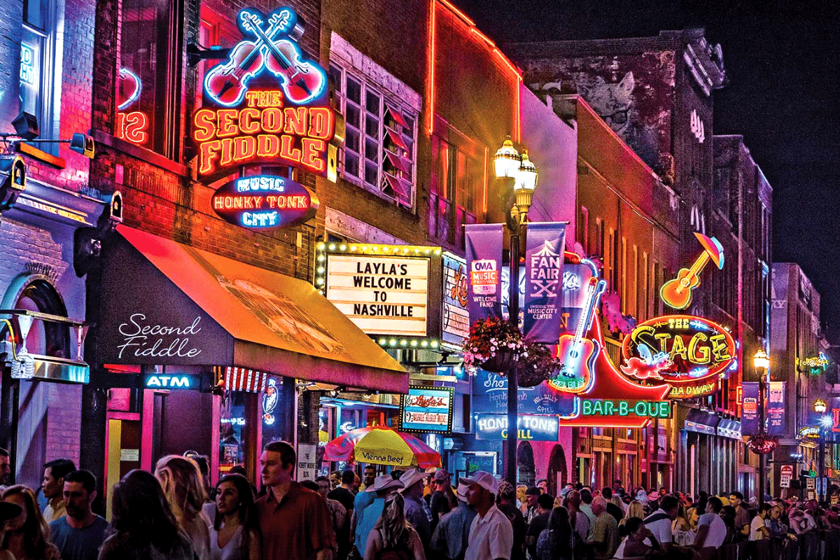 Broadway in downtown Nashville