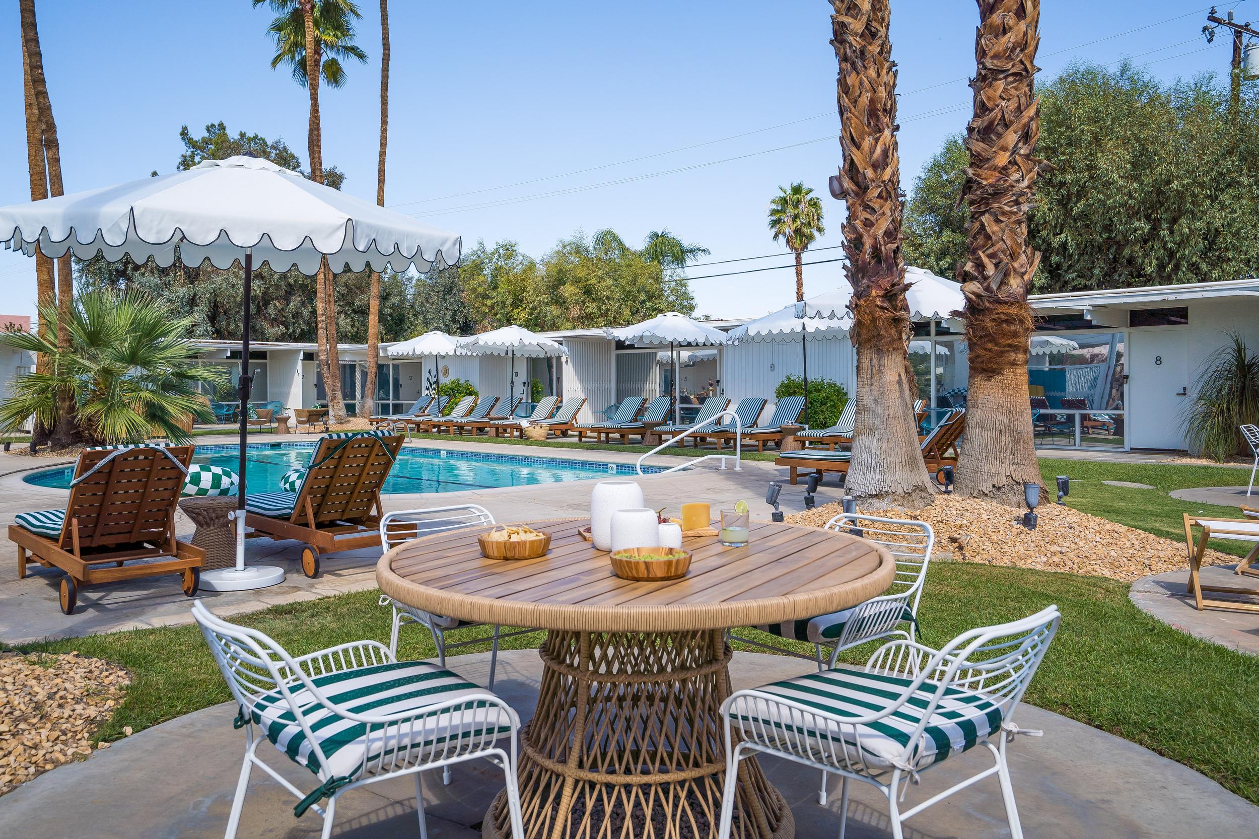 The relaxing pool at The Monkey Tree Hotel in Palm Springs, CA