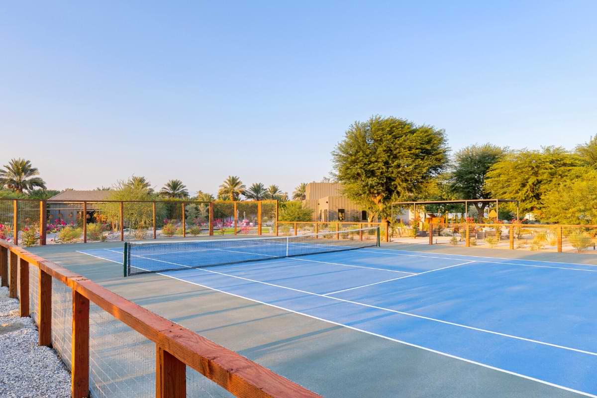 Coachella Valley California AvantStay vacation rental with a blue tennis court