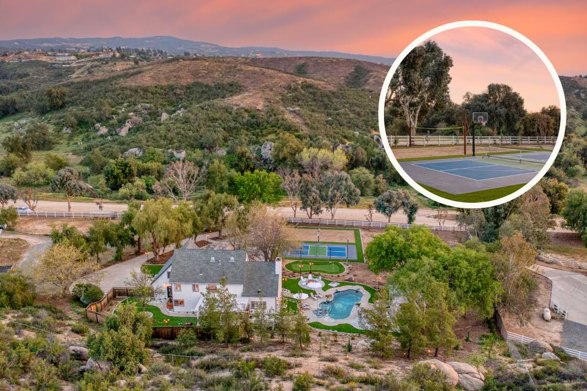 the riseling retreat is a temecula vacation rental with a basketball court and private pool