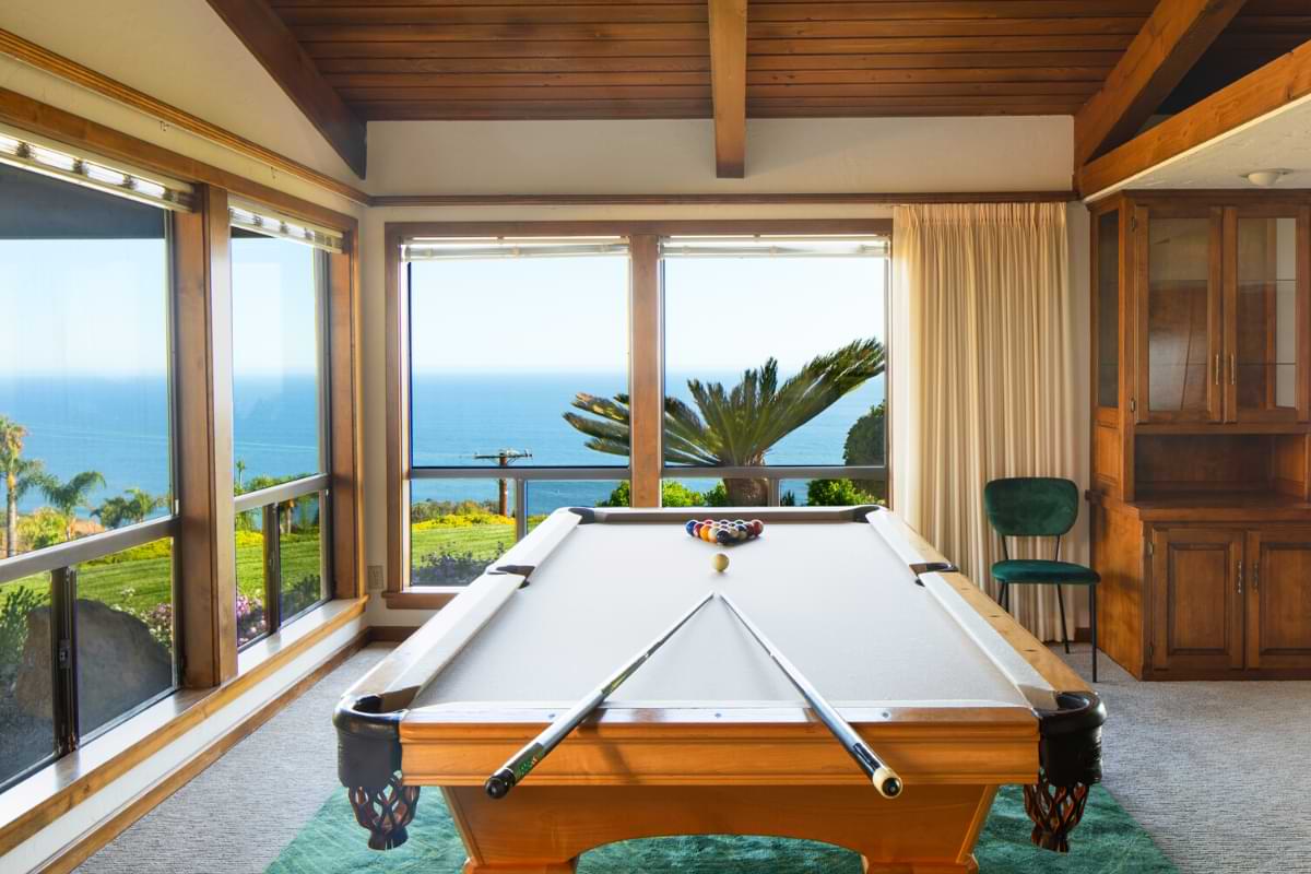 malibu vacation rental with a pool table