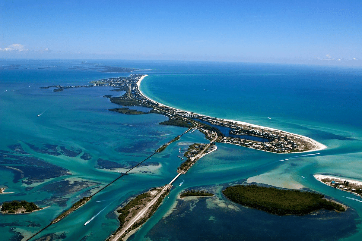 aerial shot of Boca Grande Beach