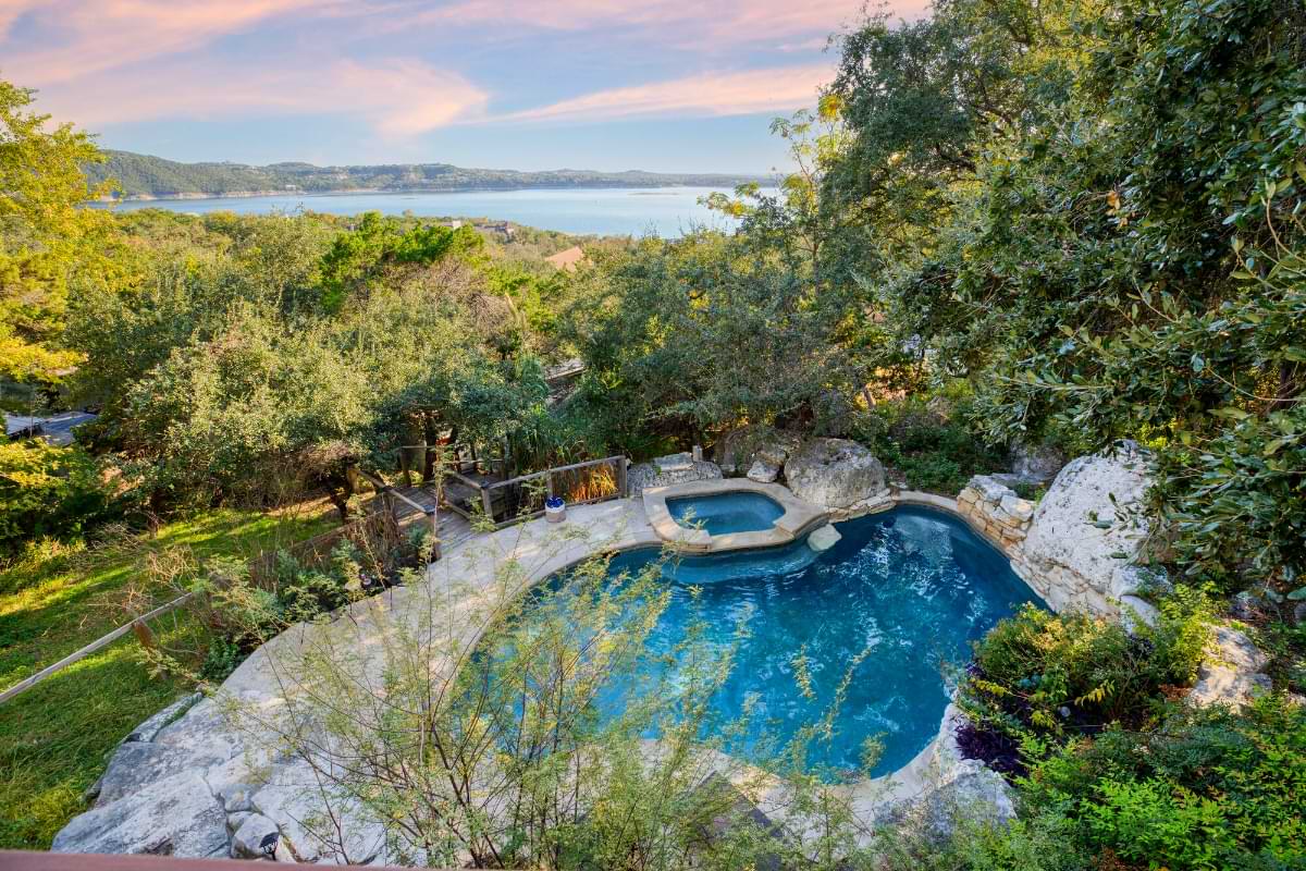 vacation rental in austin with a pool and lake travis views