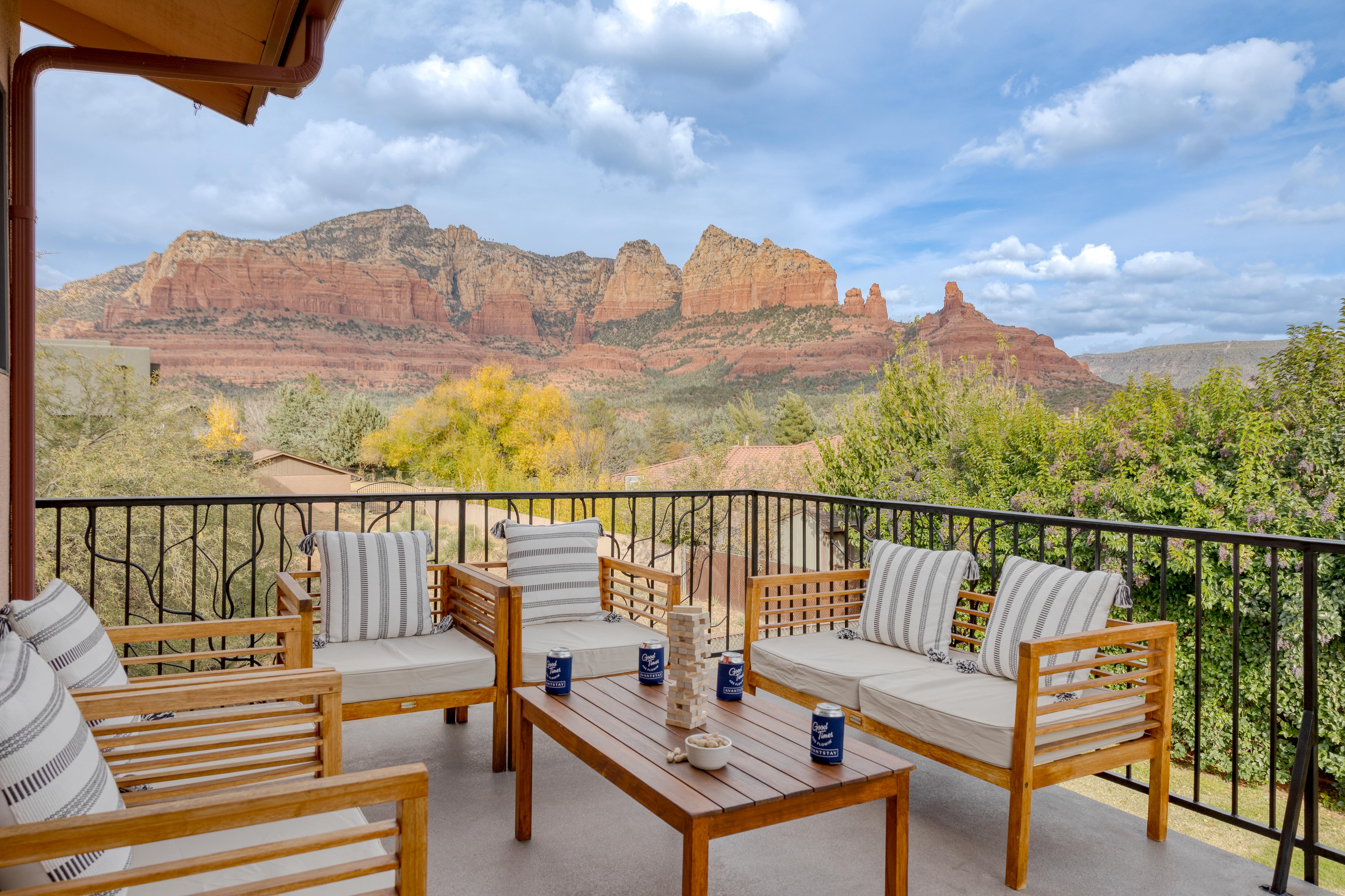 red rock state park view on sedona airbnb house deck