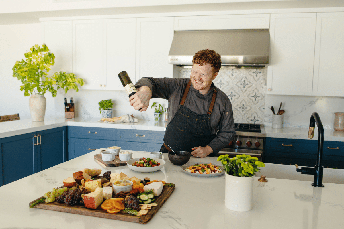 professional chef preparing food for a company retreat and company offsite